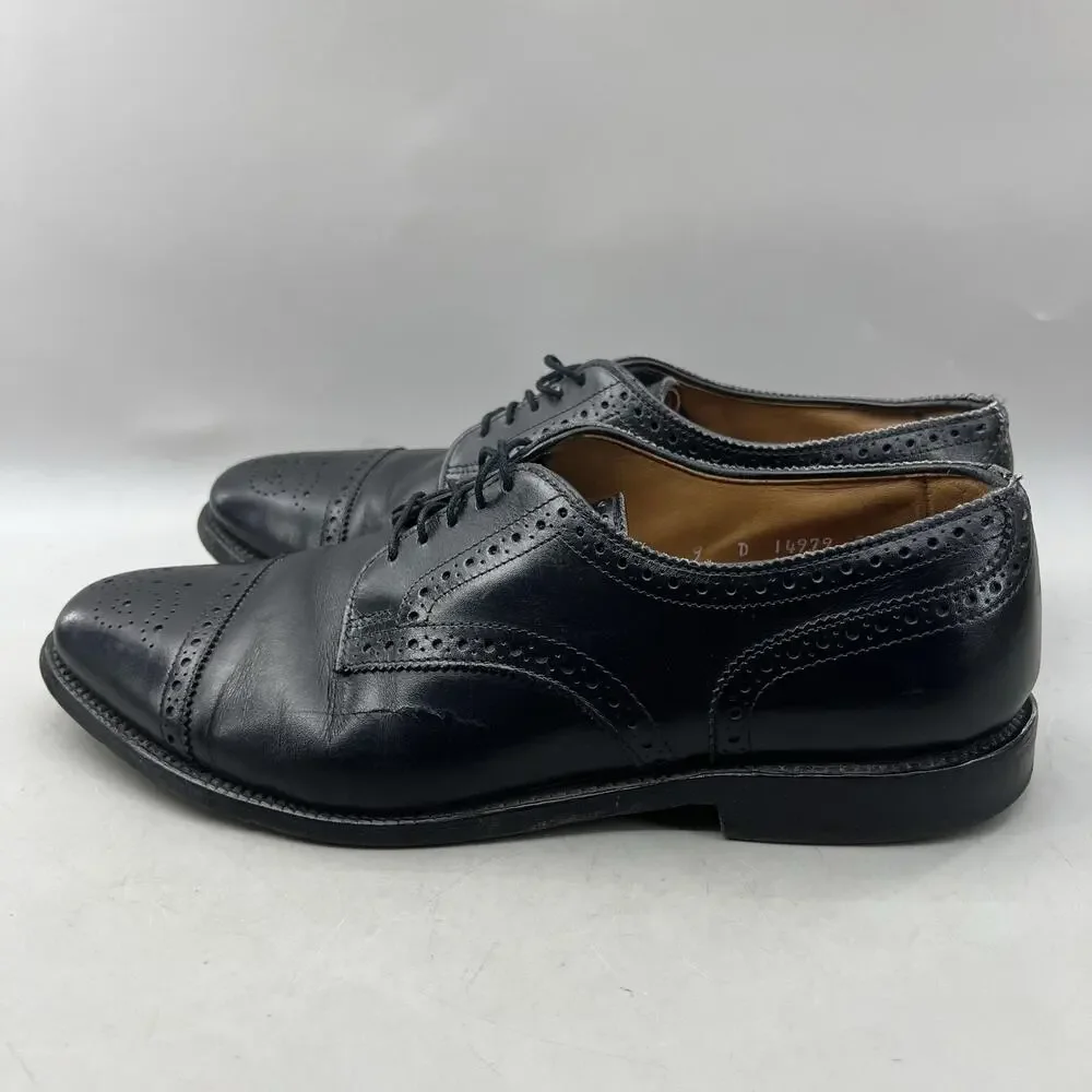 Allen Edmonds Sanford Cap Toe Oxford Men Size 9 D Black Leather Wingtip Shoes